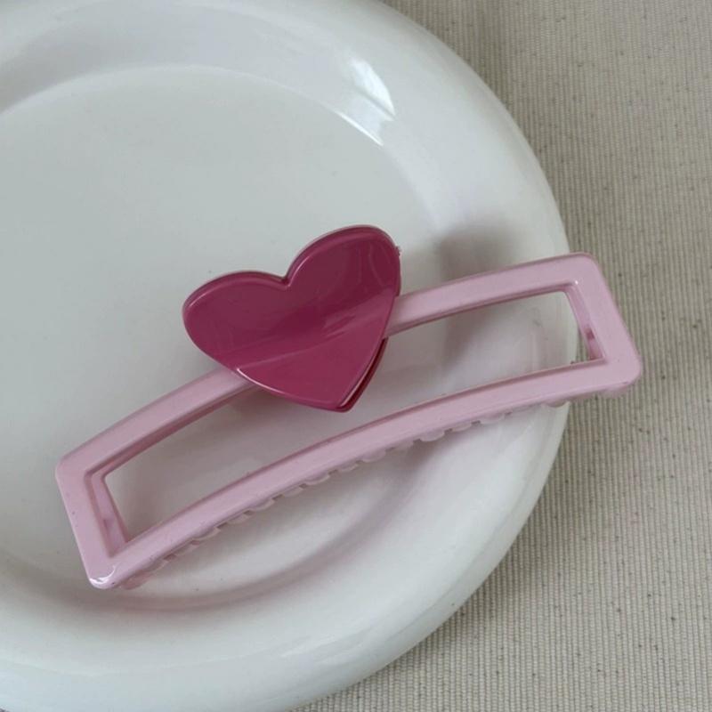 1 Stück Liebe Haarspange Dopaminfarben Serie Haifischklemme für Damen Kopfschmuck Haarkrallen Hochsteckfrisur Haarnadel Geeignet für den täglichen Gebrauch