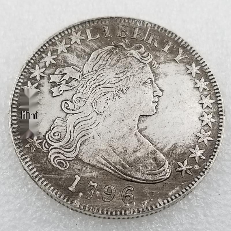 Antique 1796 Silver-Plated Copper Morgan Silver Dollar Coin #06 Copper