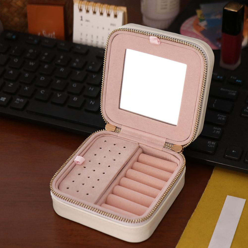 Lightweight Jewelry Storage Case Detachable Necklace Storage Box Mirror Jewelry Box Vacation
