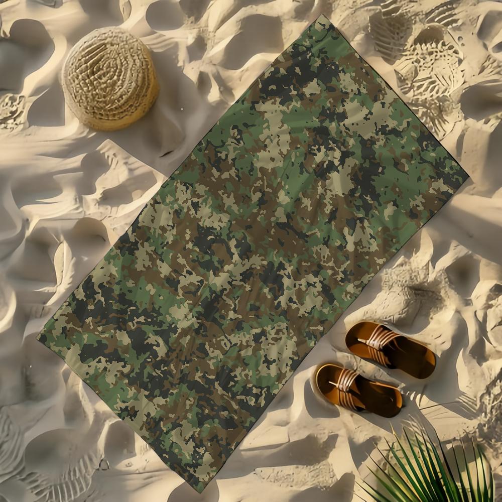 Asciugamano con motivo mimetico Yoga Palestra Yoga Palestra Leggero Portatile per Nuoto Spiaggia Viaggio Accessori Sportivi Resistente alla Sabbia