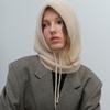 High Quality Rabbit Fur Women Knitted Hat Fashion Solid Balaclava Cap Autumn Winter Hats Korean Designer Warm Pullover Snood Hat