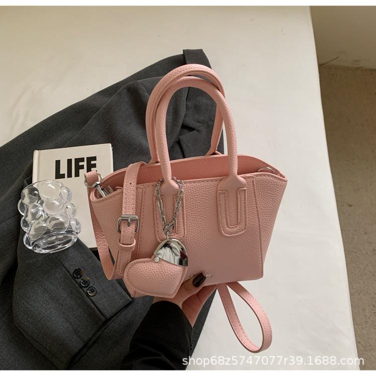 Trendy portable bucket bag 2025 summer new ins simple Auruofeng shoulder bag niche fashion messenger bag