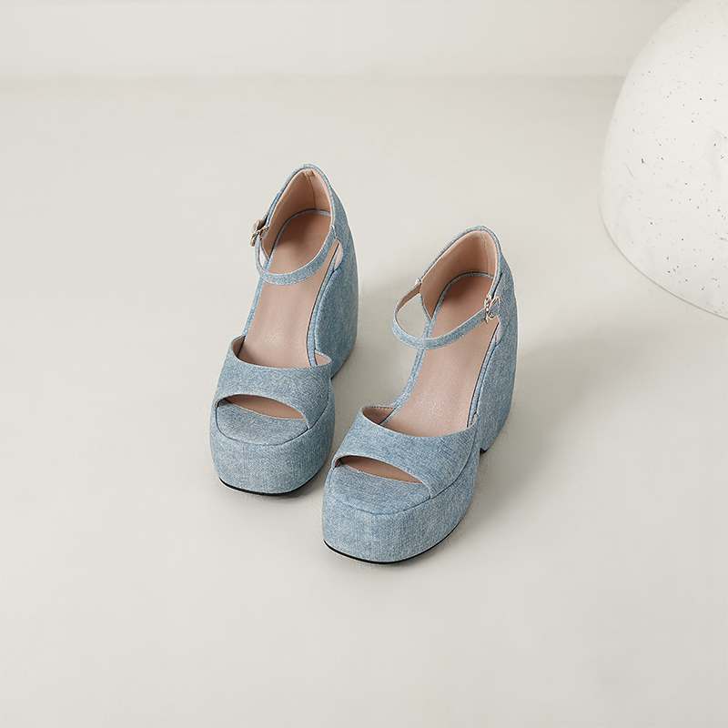 Krazing Pot Polyurethane Spring Autumn Size 43 Women Platform Super High Heels Women Round Toe Waterproof Pumps