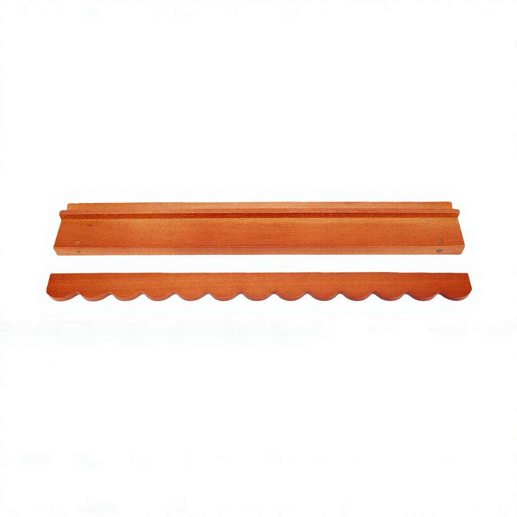 Wooden Mahjong Rack with Pusher 17 Inch Magnetic Scalloped Mahjong Tile Holder for Tiles Sorting and Gaming