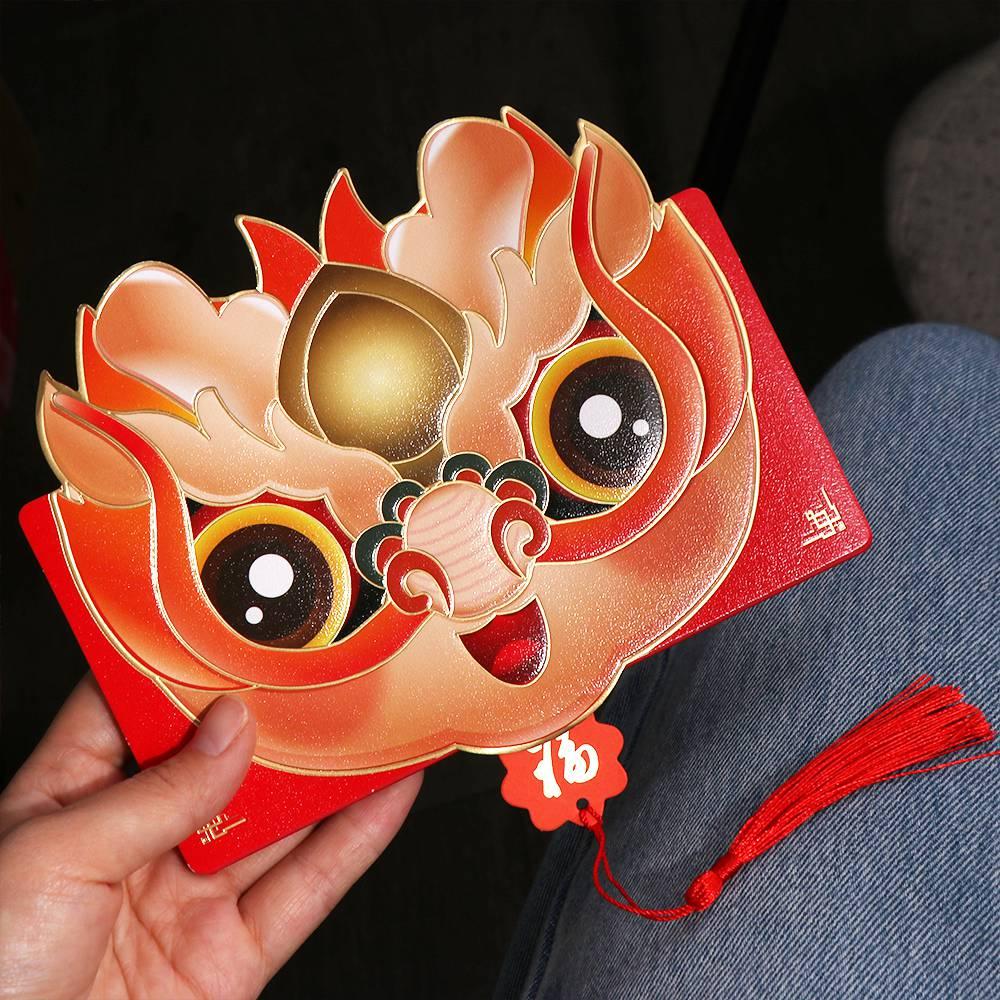 Dragon Chinese Red Envelope Paper Money Pocket Hong Bao Folding Red Envelopes  Chidren Gifts