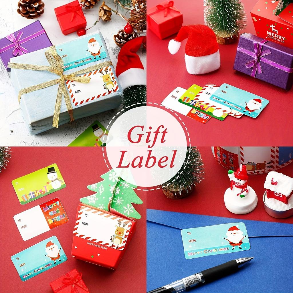 500pcs/roll Christmas Tags, Christmas Holiday Decoration Gift Series Self-adhesive Sticker Labels