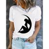 Women's Summer Short-sleeve Printed T-shirt, Stylish and Casual, Machine-washable Comfortable with 2D Flat Print