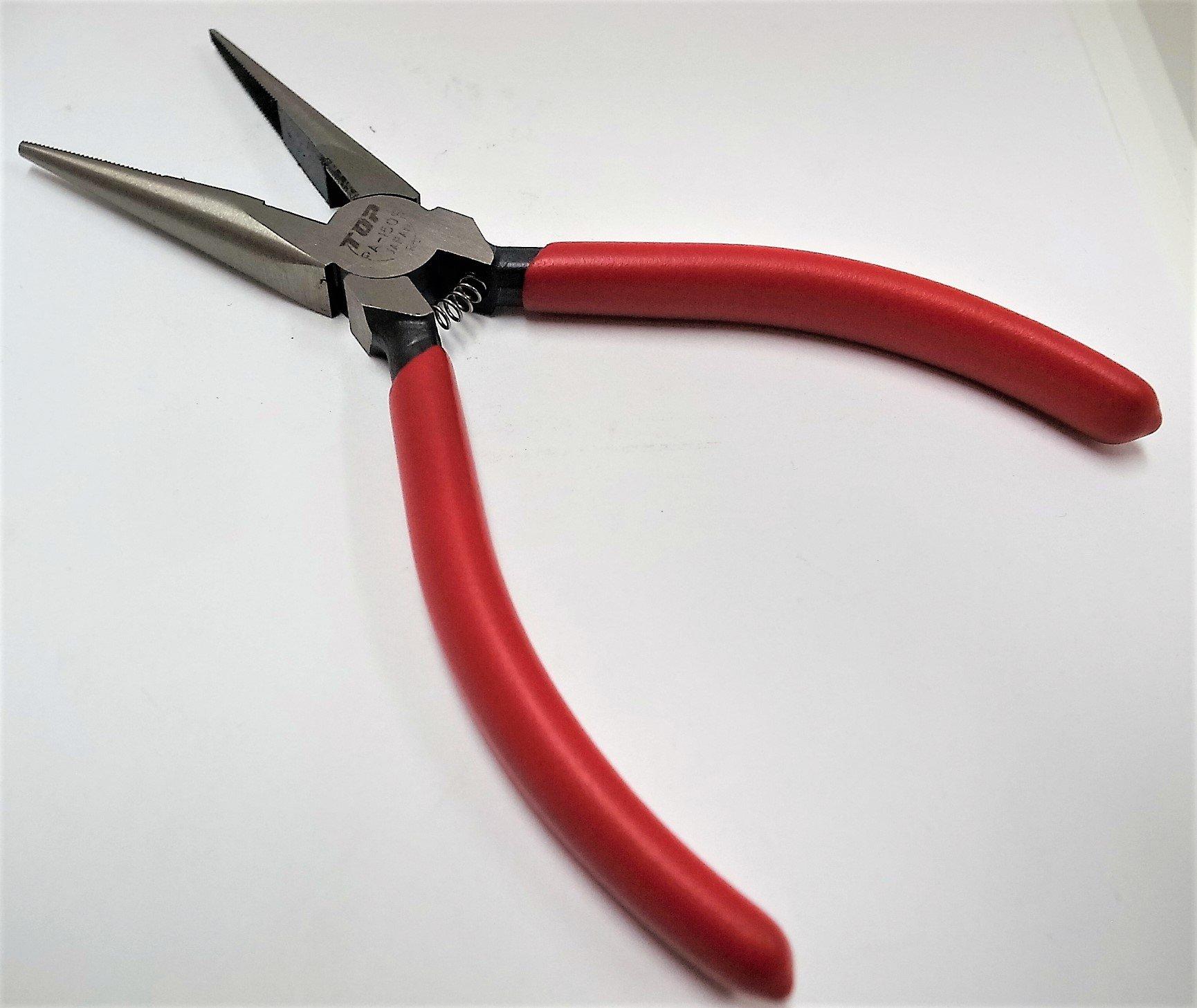 

ТОП Длинногубцы с насечками Режут железную проволоку до общей длины Сделано в плоскогубцах, S-образные, кончики, с пружинным механизмом, диаметр 1,5 мм, 161 мм, Япония, RA-150S,