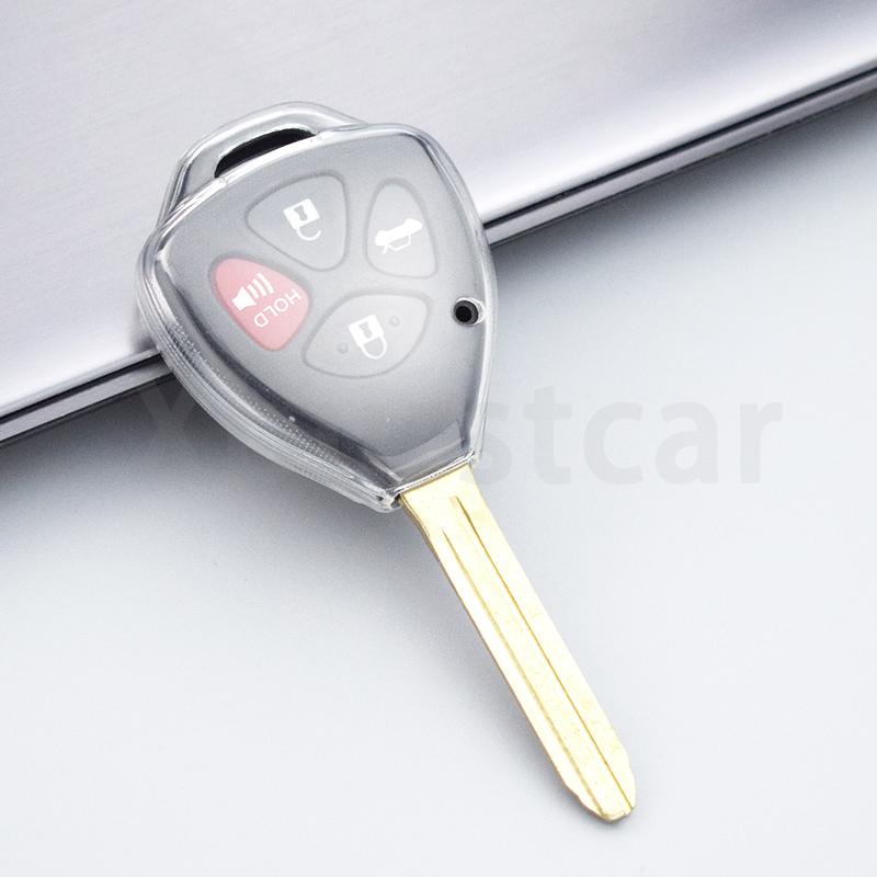 Transparente TPU Autoschlüsselhülle Abdeckung Auto Shell Fob Tasche Für Toyota Corolla Camry Reiz RAV4 Crown Avalon Venza Matrix Yaris 4Runner