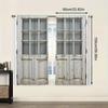 2PCS rural barn door printed curtains   pole bag polyester material design   bedroom   home decoration