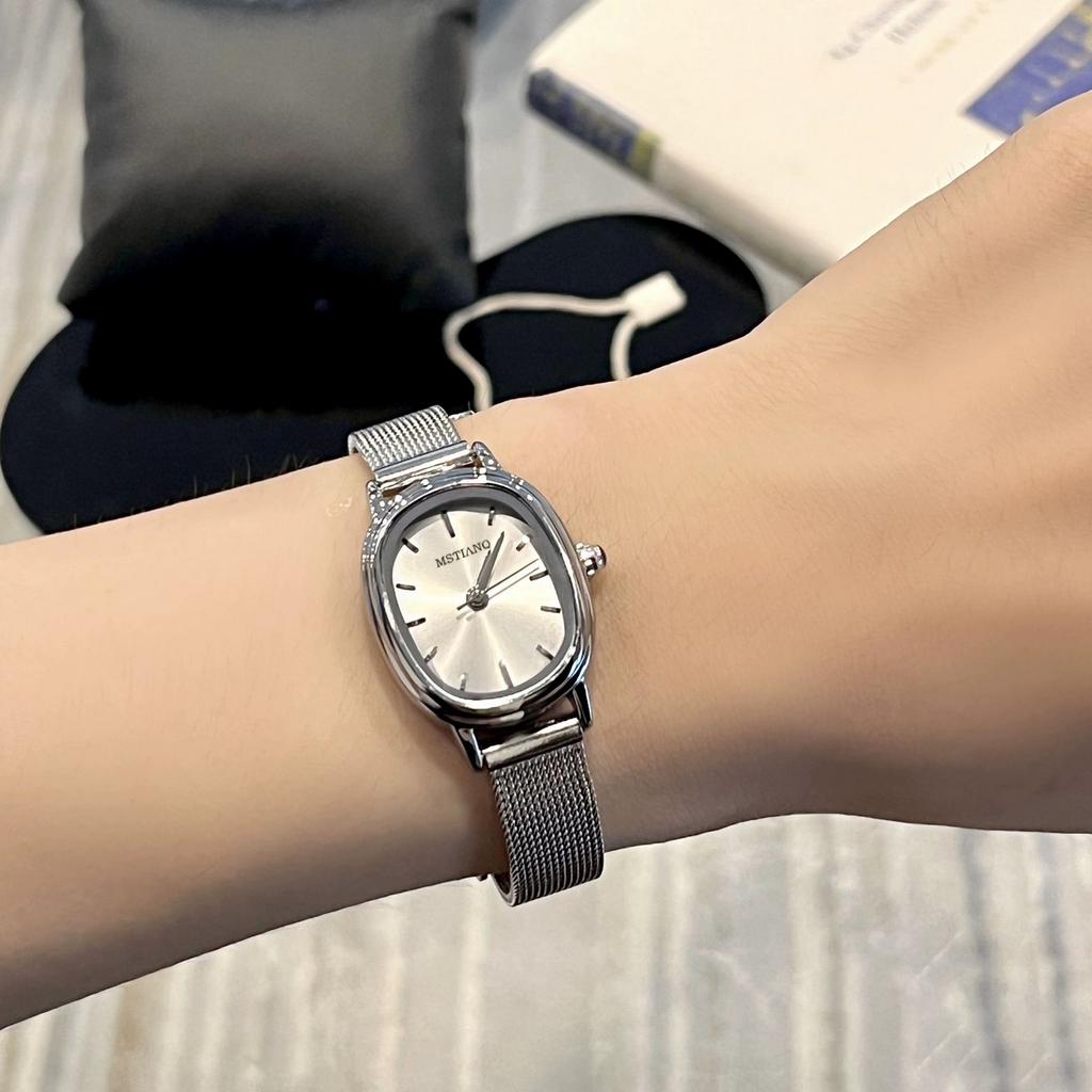 Small Oval Dial Green Watch Simple Stainless Steel Ladies Wristwatches Brand Women Luxury Gift Quartz Watch Dropshipping