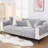 Rabbit Plush Sofa Cover Winter Thickening Warm Plush Cushions Non-Slip Living Room Leather Sofa Backrest Armrests Super Soft
