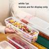 1pc Long Rectangular Food Storage Containers, Plastic Reusable Refrigerator Organizer Boxes Kitchen Accessories