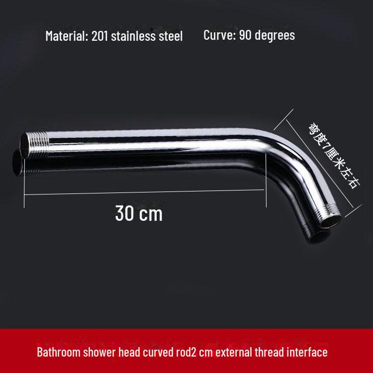 Support coudé pour pommeau de douche mural en acier inoxydable