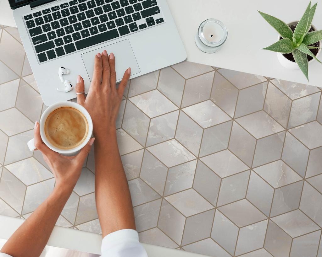 Protective Vinyl Mat For Companies And Offices Geometric 3D Pattern 120X60 Cm