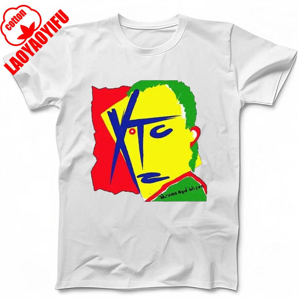 XTC Drums and Wires New Wave Rock Music Gift Black T Shirt Fashionable and Casual Combed Cotton Short Sleeved Round Neck T-shirt