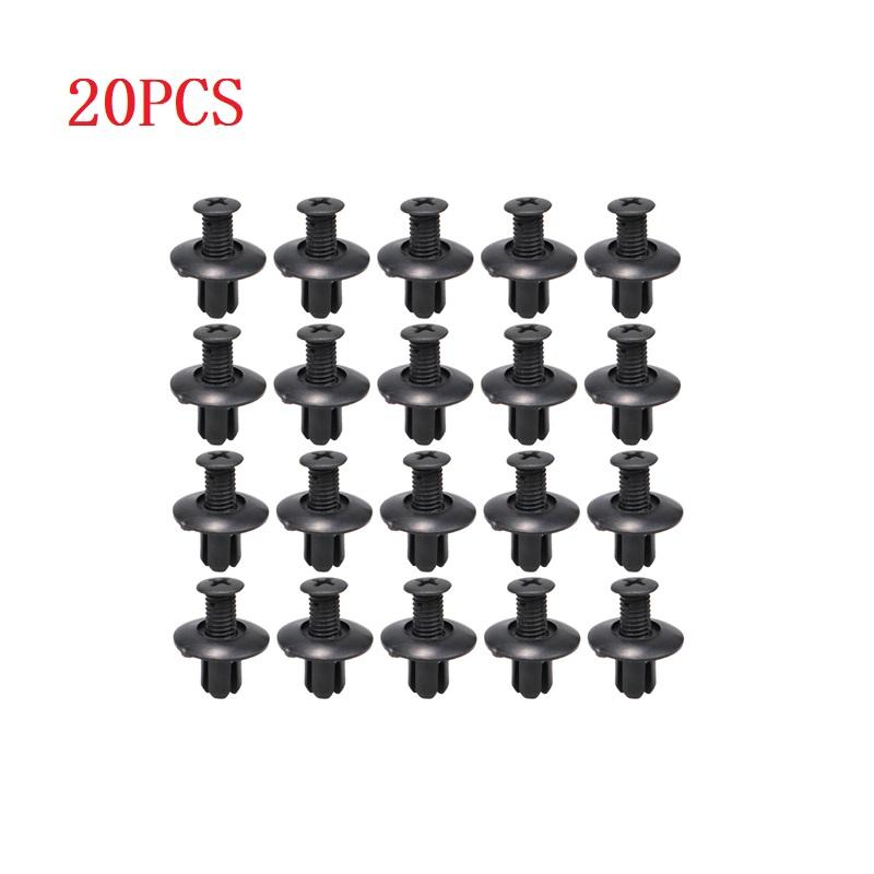 50Pcs Universal Car Bumper Fender Rivets Fasteners Screw 8mm Hole Black Plastic Rivets Fasteners Fixed Clip Auto Accessories
