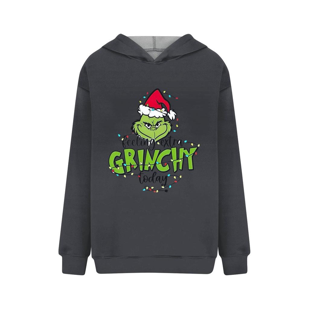Women's Fashion Casual Hooded Sweatshirts Long Sleeve Christmas Printed Sweatshirts Top