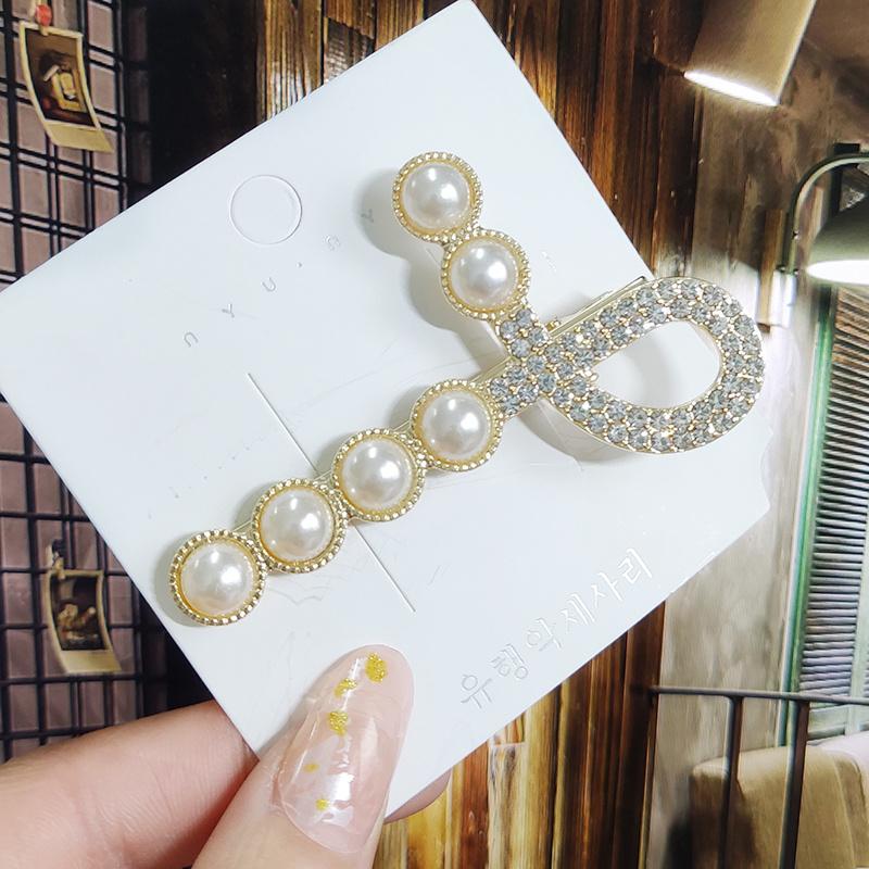 Kristall für Frauen Koreanische Neue Haarnadeln Mädchen Geometrische Perlen Haarspangen Mode Haarklammer Seitenclip Haaraccessoires