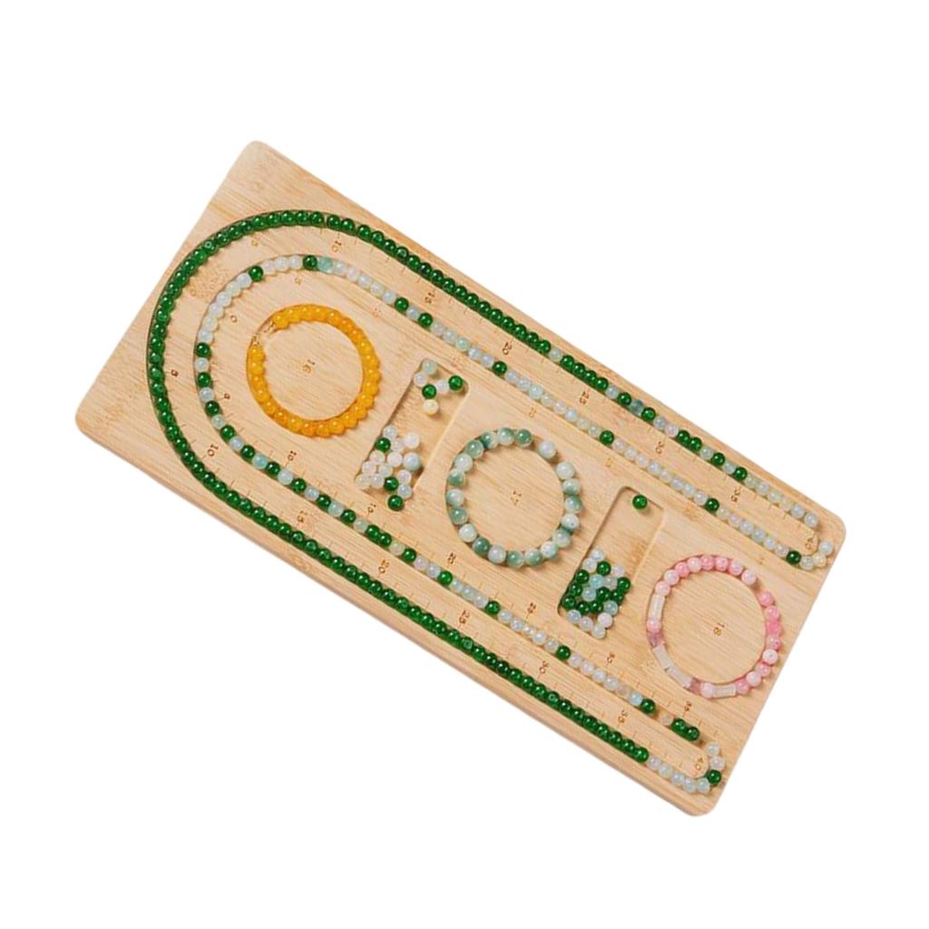 Convenient Wood Board Plate Beading Tray Jewelry Beading Board Craft Bracelet Stand Store Display Plate for Table