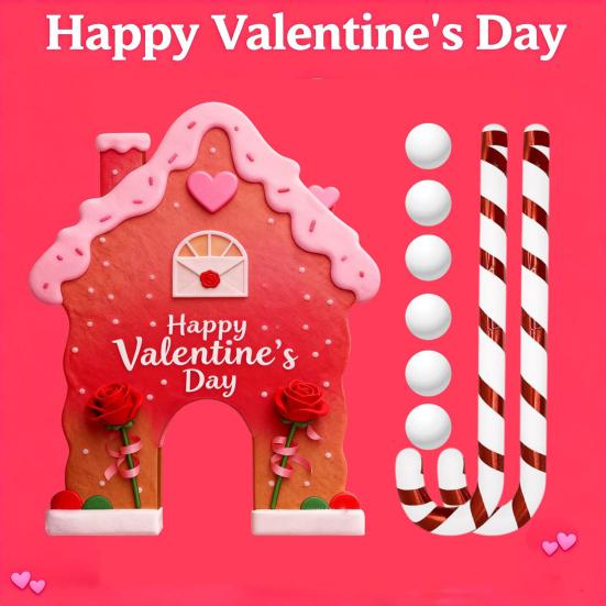 Lebkuchen Golfspiel Set Minigolfplatz mit Zuckerstangen Schläger und Bällen Weihnachtsfeier Spiel für Familie Indoor Zuhause Büro Spaß