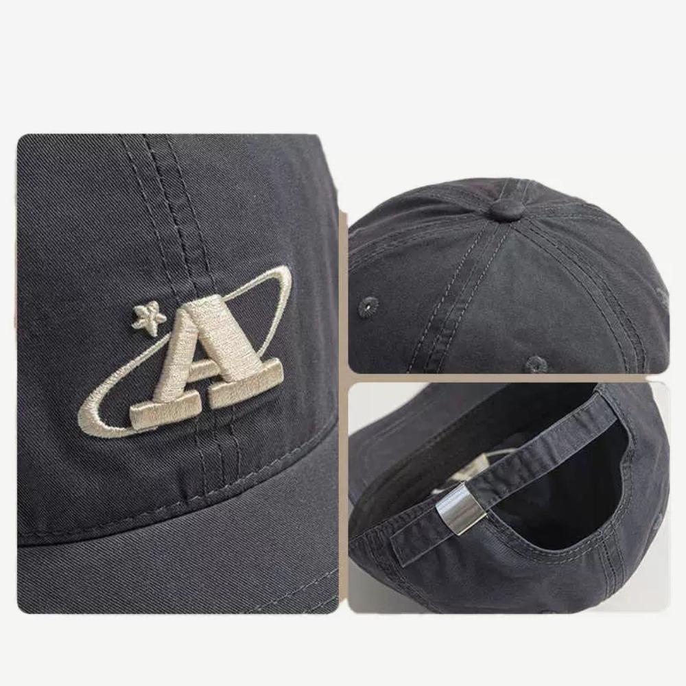 Spring Autumn New Short Brim Baseball Cap A Letter Embroidery Hip Hop Vintage Design Fashion Unisex Casual Hat For Outdoor Daily