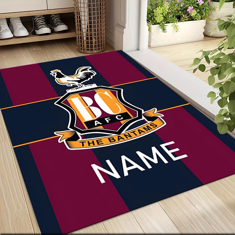 Custom Name Bantams Football Club Crest Carpet Rug Customizable Soft Washable Anti-Slip Home Living Room Sofa Mats Personalized Rug. 0909219