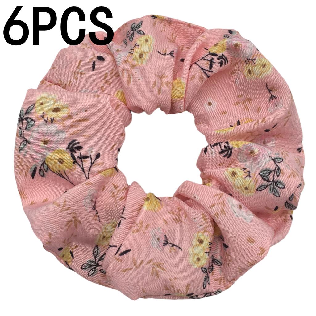 6pcs/lot Hair Scrunchies Bands Scrunchy Ties Ropes Ponytail Holder for Women Accessories Fabric Headwear Ditsy Floral Sweet Cute