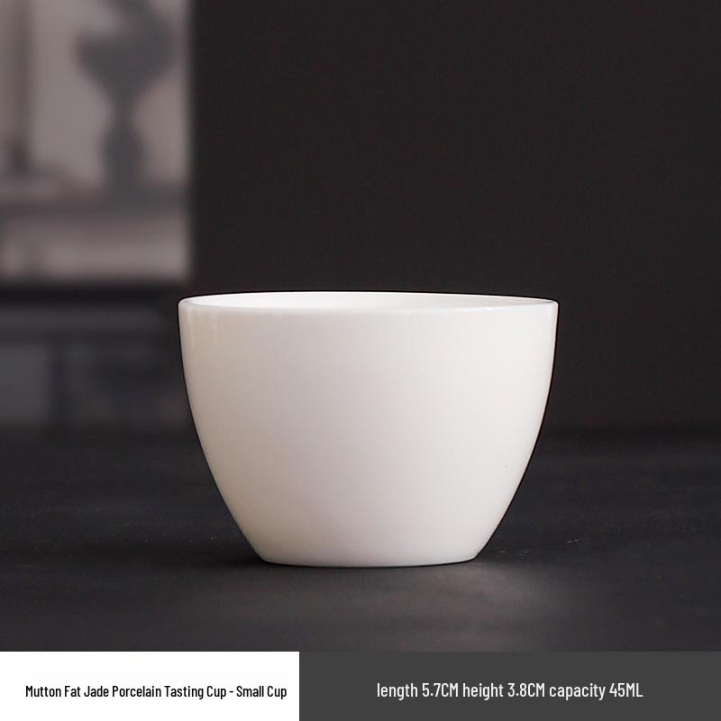 Dehua White Porcelain Mutton Fat Jade Teacup for Guest Entertaining - Kung Fu Tea Tasting Single Cup