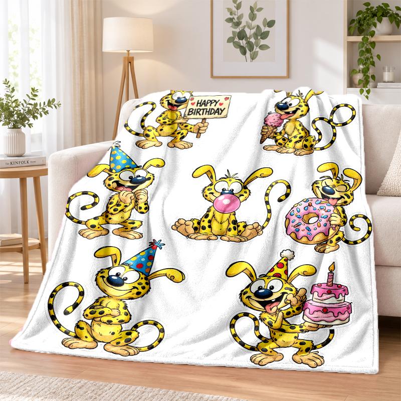 Marsupilami Flannel Throw Blanket Soft Warm Cozy For Sofa Bed Indoor Home Bedroom Use