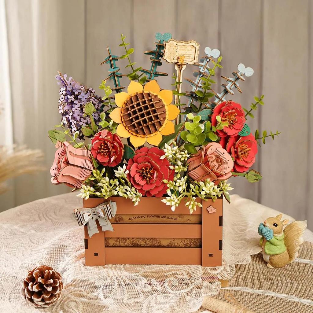 ROBOTIME Rowood Wooden Bloom Box DIY 3D Puzzle TW02H