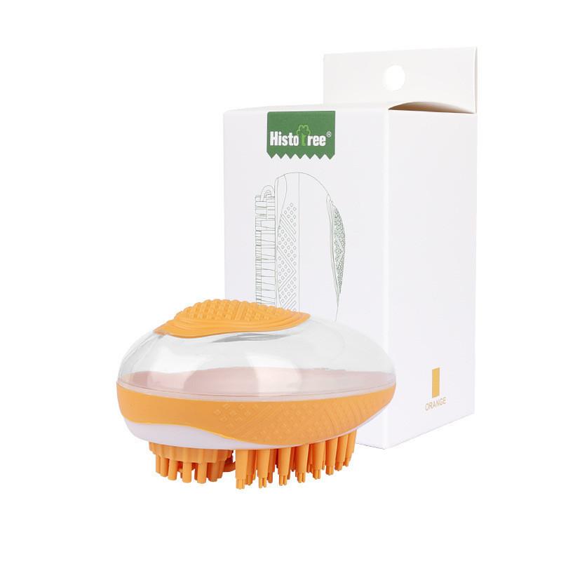 Pet Bath Brush With Storage Silicone Bristles Suitable For Dogs Massaging And Cleaning Tool