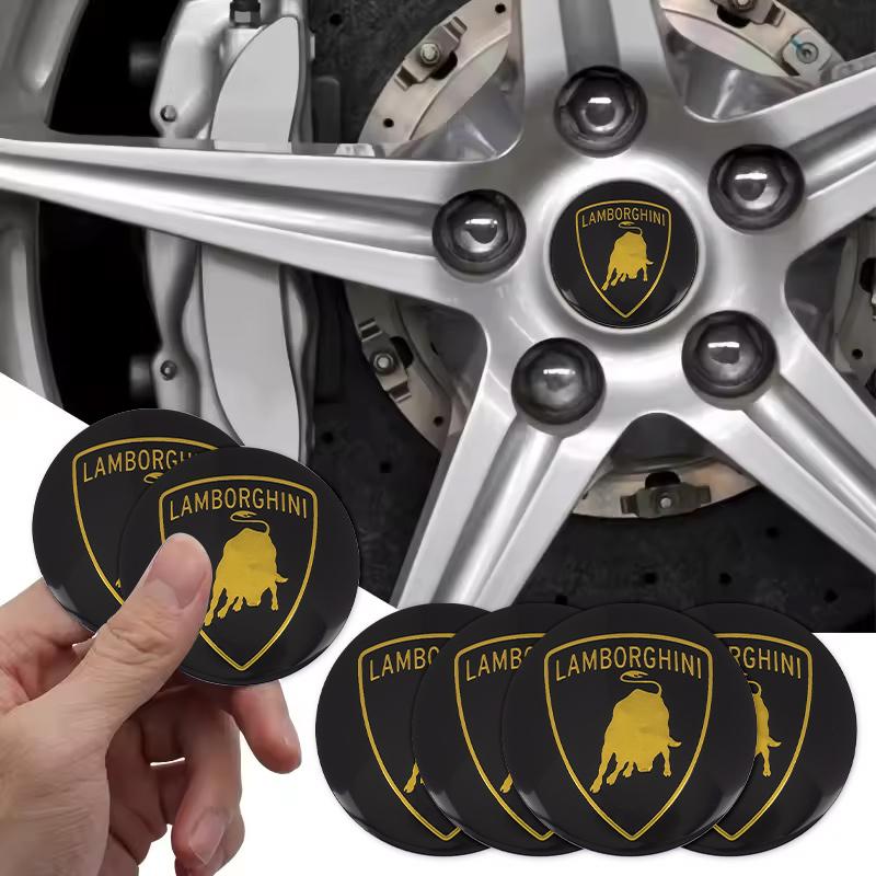 4 ks Samolepek na kola auta 56mm Dekál na středovou krytku kola auta Pro Lamborghini Urus Huracan Aventador Prémiový auto polštářek za krk na opěrku hlavy