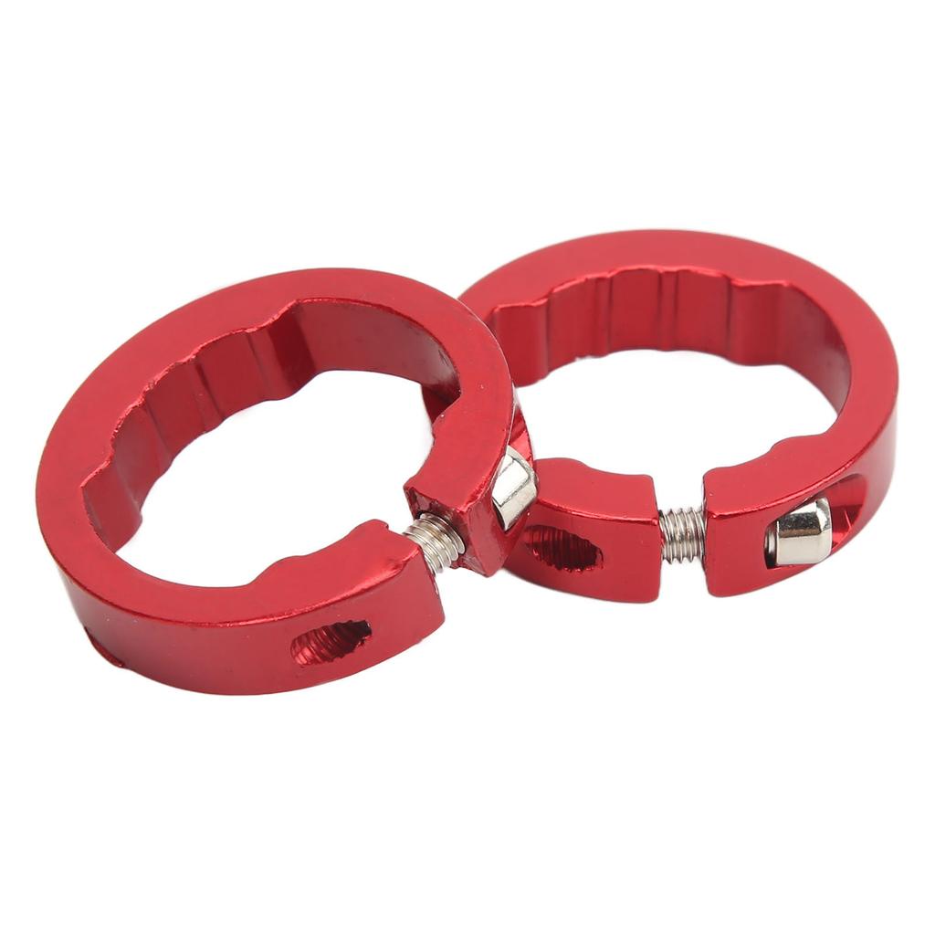 2Pcs Bike Grips Clamping Rings Aluminum Alloy Beautiful Practical Bike Grip Lock On Clamps for 22.2mm Bike Handlebar Red