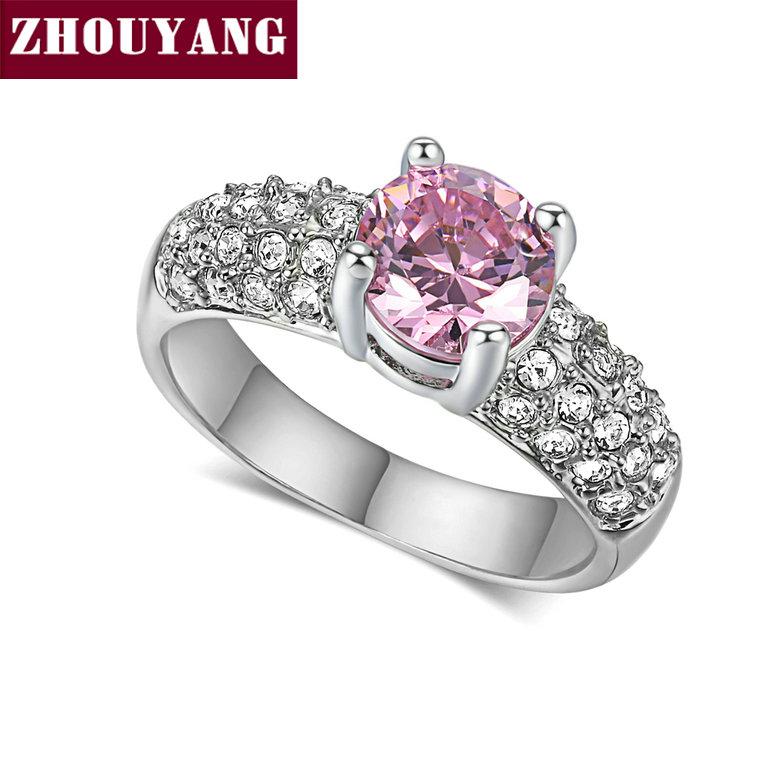 

Crystal Ring For Women Luxury Multicolor 4 Claws Ice Out Cubic Zirconia Silver Color Gift Fashion Female Wedding Jewelry R070 5.5