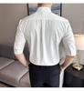 Men's Stylish Stand Collar Short Sleeve Shirt - Summer Cool, High-End, Seven-Point Sleeve