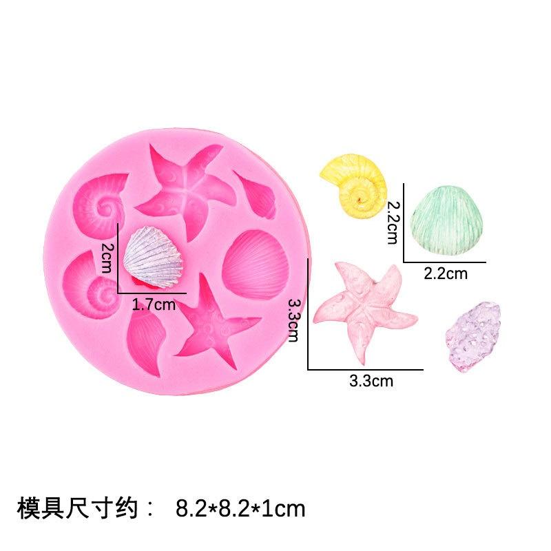 Seashell Conch Starfish Fish Under the Sea Style Pastry Baking Molds for Cookie Candy Marine Theme Cake Fondant Silicone Mold