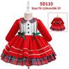 Red & Green Sequin Christmas Dress: Santa Claus Snowflake Costume, Girls' Mesh Princess Dress