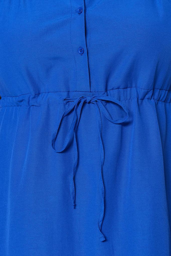 Damenstil Übergröße Saks Florales Bindegürtel Webkleid