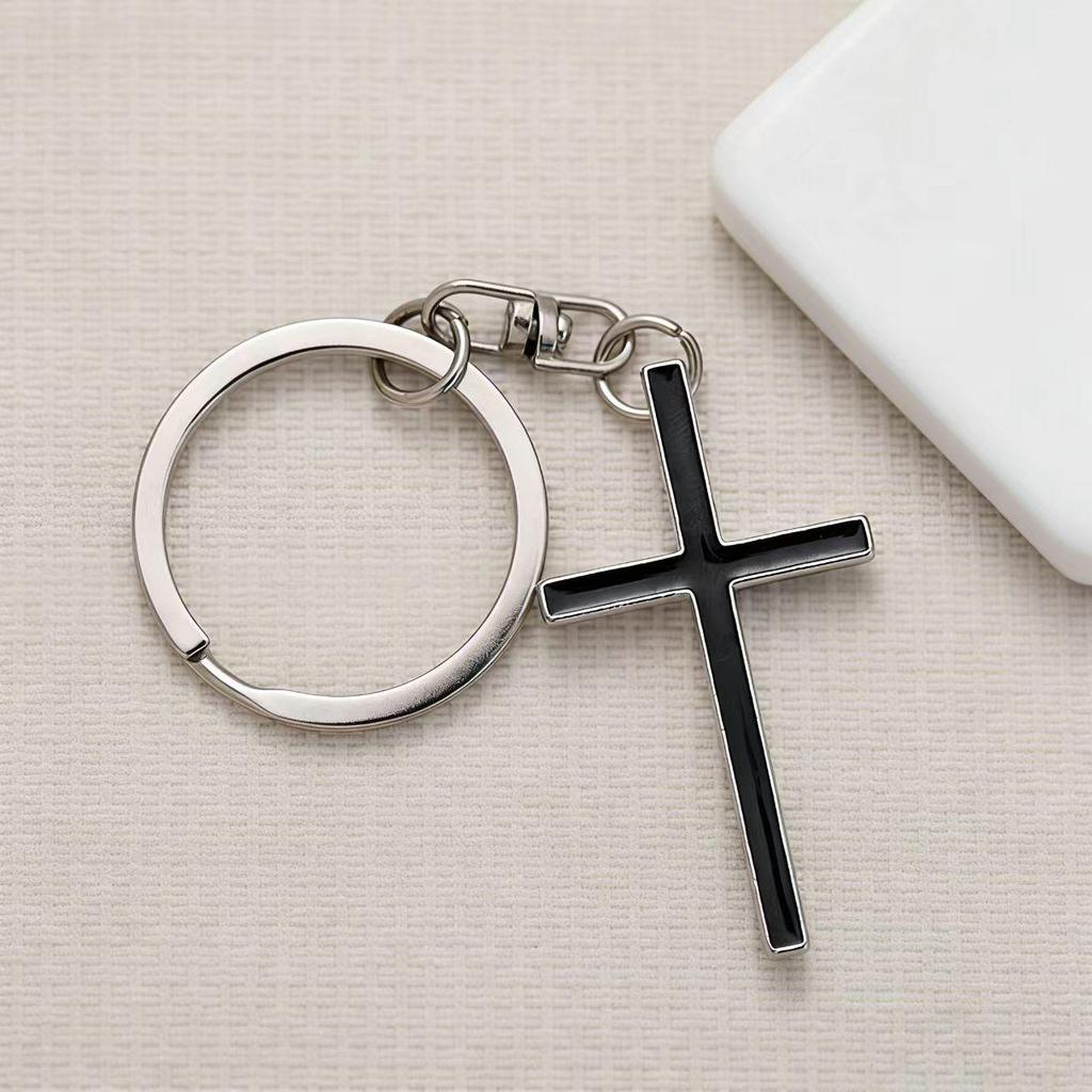 Handmade Metal Cross Couple Keychain Pendant