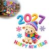 Holiday Window Stickers Chinese New Year Stickers, 2027 Goat Static Clings, Reusable Decor Crochet Knit Lamb Decals, for Home Shop Clings