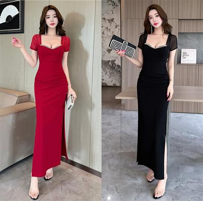 Neues Taille Mode sexy Kleid, High-End-Gefühl, figurbetont, schlanke Arbeitskleidung, rückenfreier langer Rock
