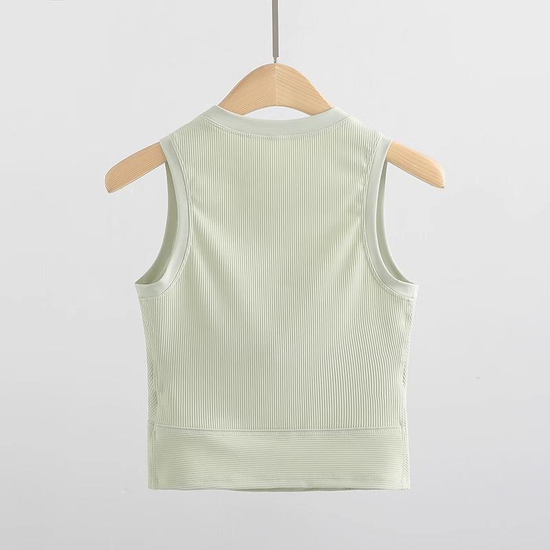 Women's Quick-Dry Sleeveless Yoga Vest with Chest Pad