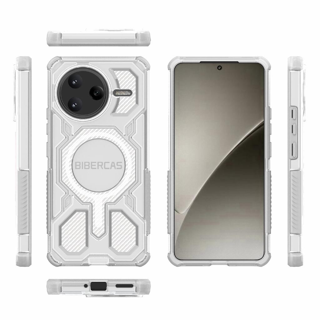 BIBERCAS J-16 Transparent Series For Xiaomi Poco F7 Ultra 5G/Redmi K80 Pro 5G Case Compatible with MagSafe TPU+PC Phone Cover