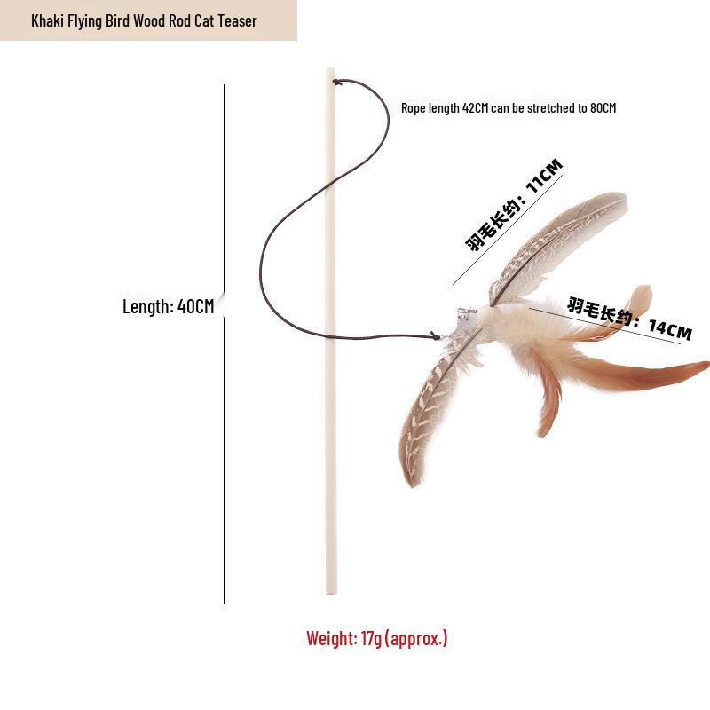Pet Supplies Feather Bell Fairy Teaser Wand Collection - Interactive Cat Toys