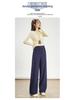 White Five Geese Polka Dot Jacquard Denim Wide-Leg Pants for Women - Autumn/Winter 2025