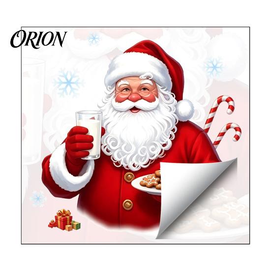 Santa Claus Wall Stickers Christmas Window Clings, Reusable Static Holding Milk And Cookies Winter Party Decorations Glass Decals, Holiday Sticker for