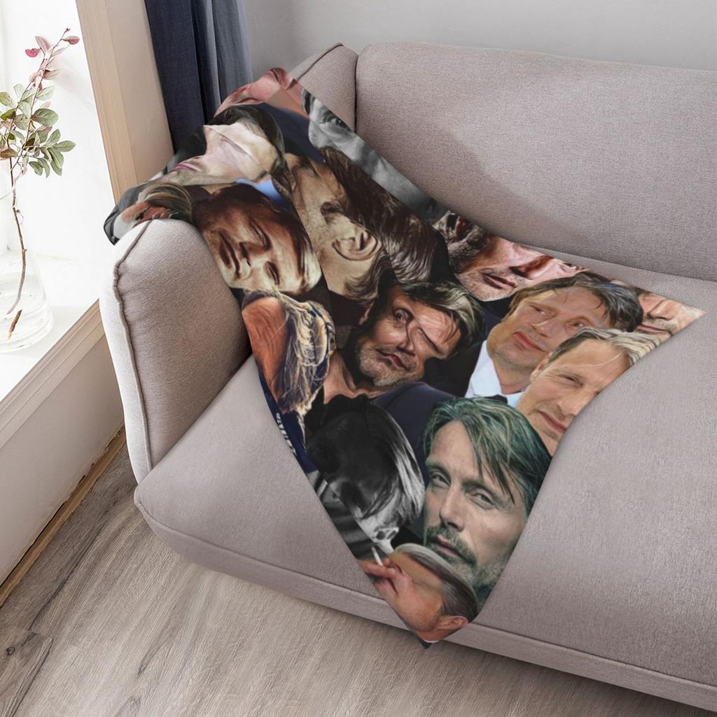 Mads Mikkelsen Po Collage Throw Blanket Camping For Sofa Loose Decorative Blankets Ands Picnic Blankets