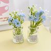 Mini Flower Vase Refrigerator Magnet with Fake Flower 3D Miniature Plants Vase Fridge Magnet Home Office Kitchen Decoration