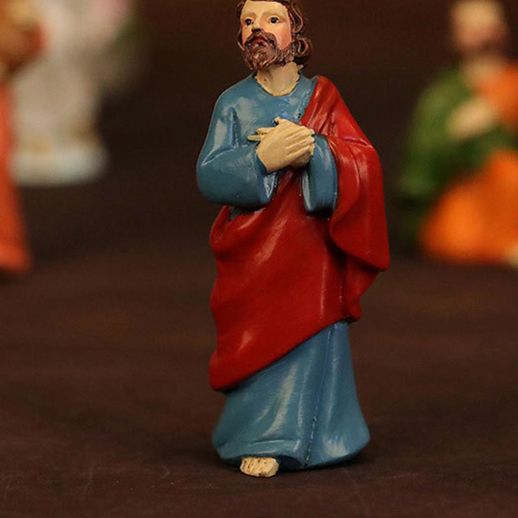 Resins LED Light Resurrection Scene Miniatures Figurines Set Detailed Figures for Easters Tabletop Decoration Ornaments